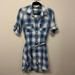 Anthropologie Cloth & Stone Light Weight Plaid Flannel Dress - Size XS